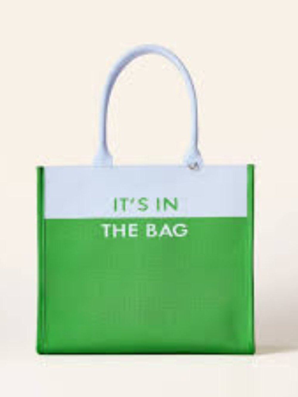 NWT- Kate Spade x Target colorblock knit tote bag featuring "IIT'S IN THE BAG"